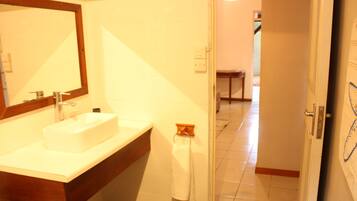 经典公寓 | 浴室 | 淋浴设施、大花洒淋浴喷头、毛巾