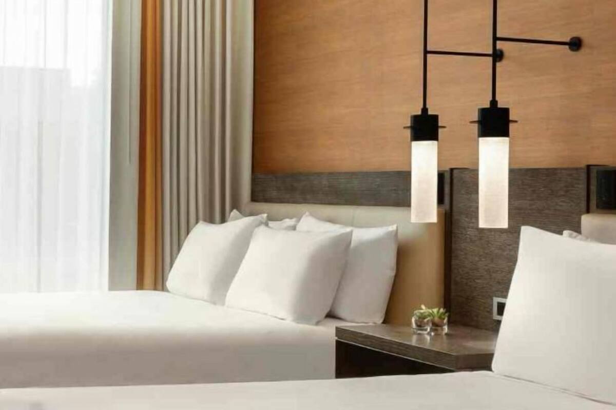 In-room safe, desk, laptop workspace, blackout curtains