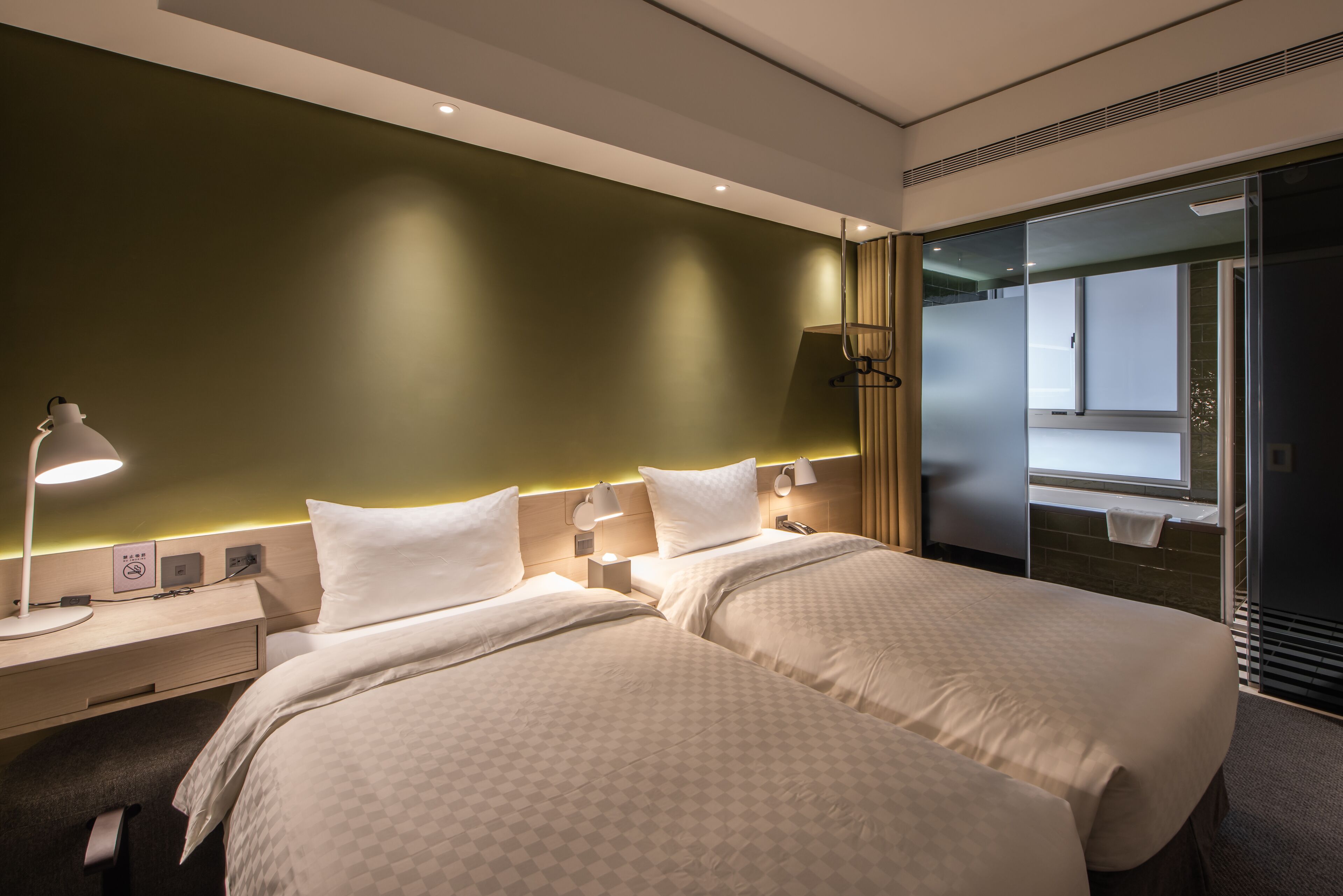 Twin Room | Down duvets, desk, laptop workspace, blackout curtains