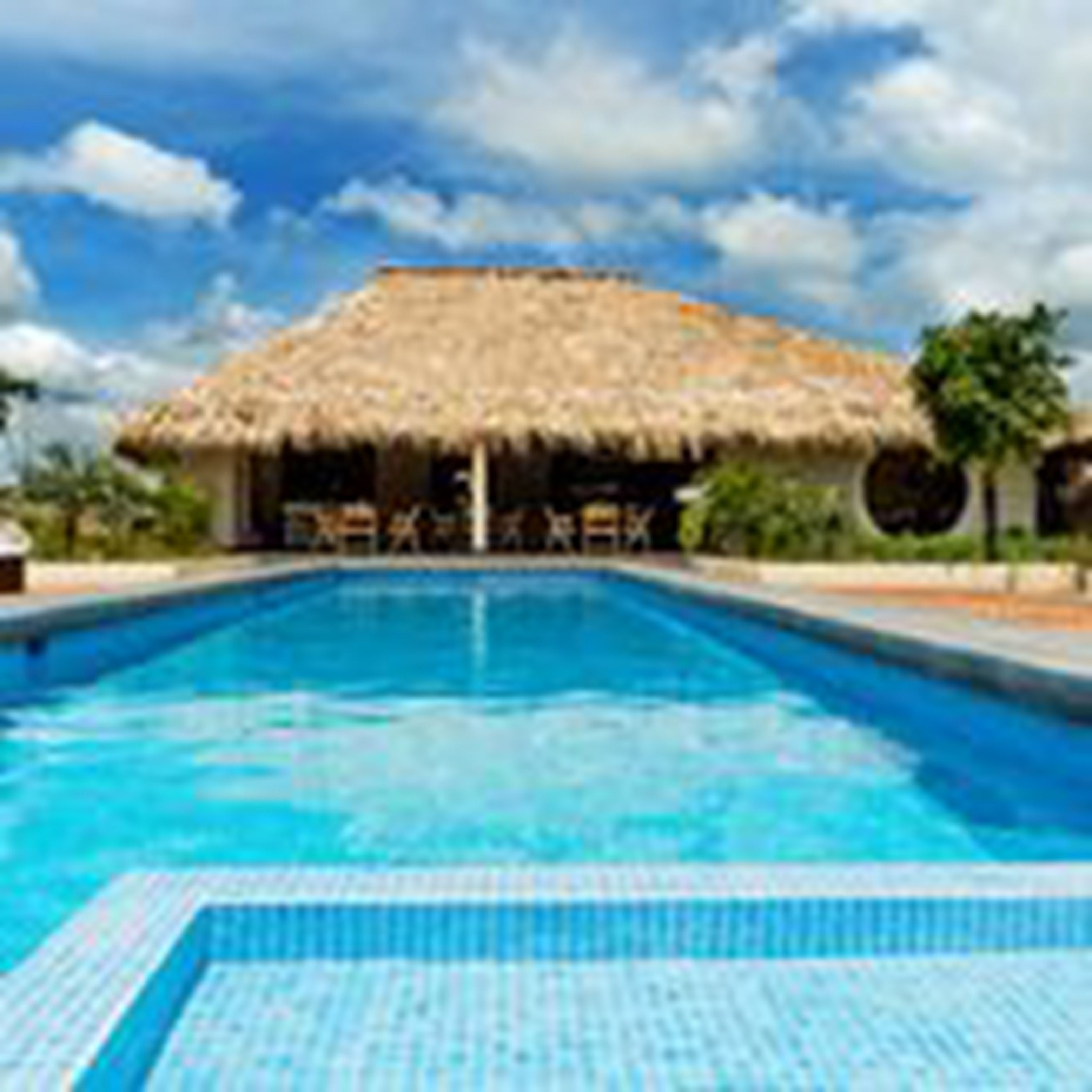 Outdoor pool, pool loungers