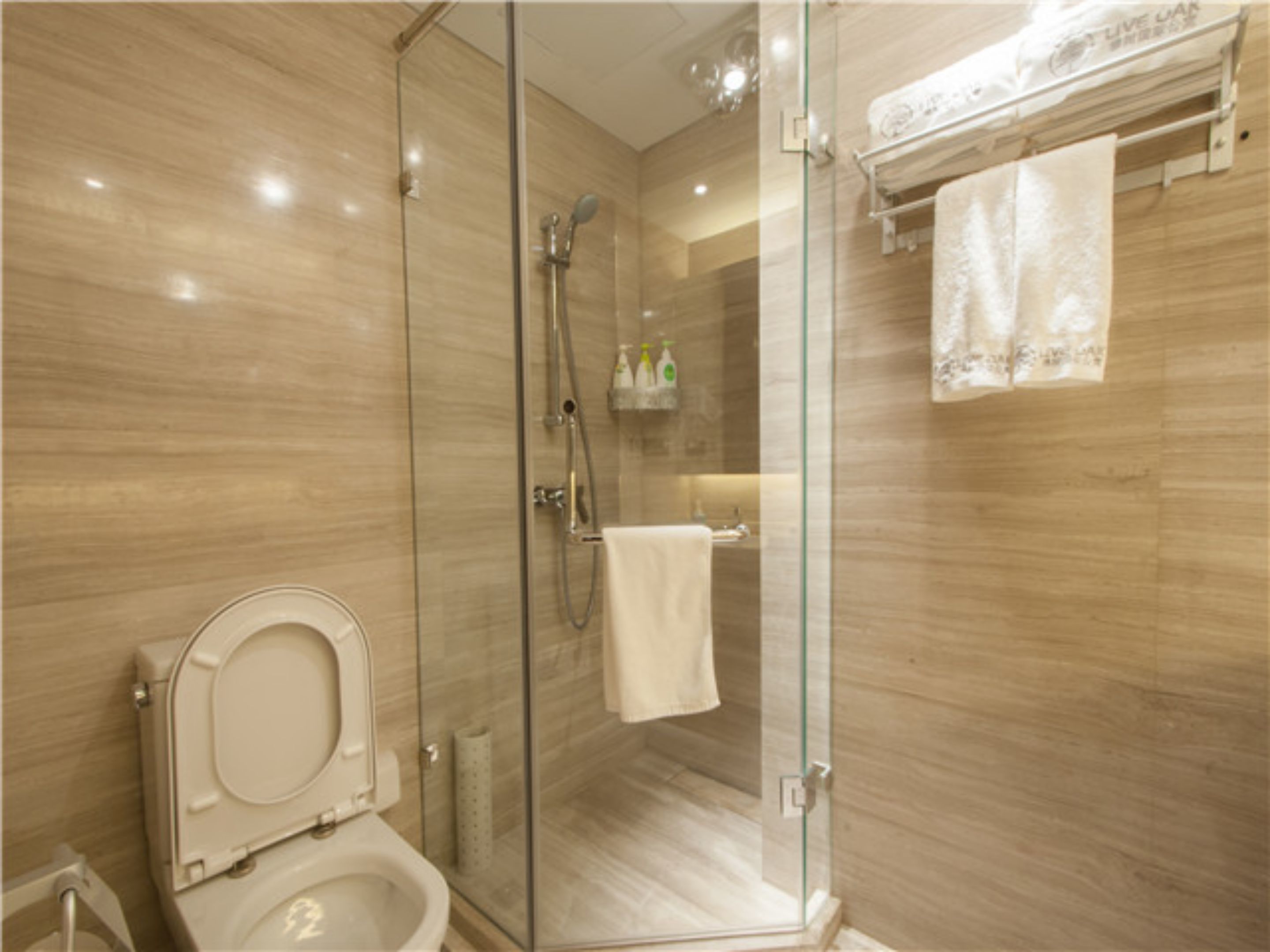 elite double room | bathroom | shower, rainfall showerhead, free toiletries, hair dryer