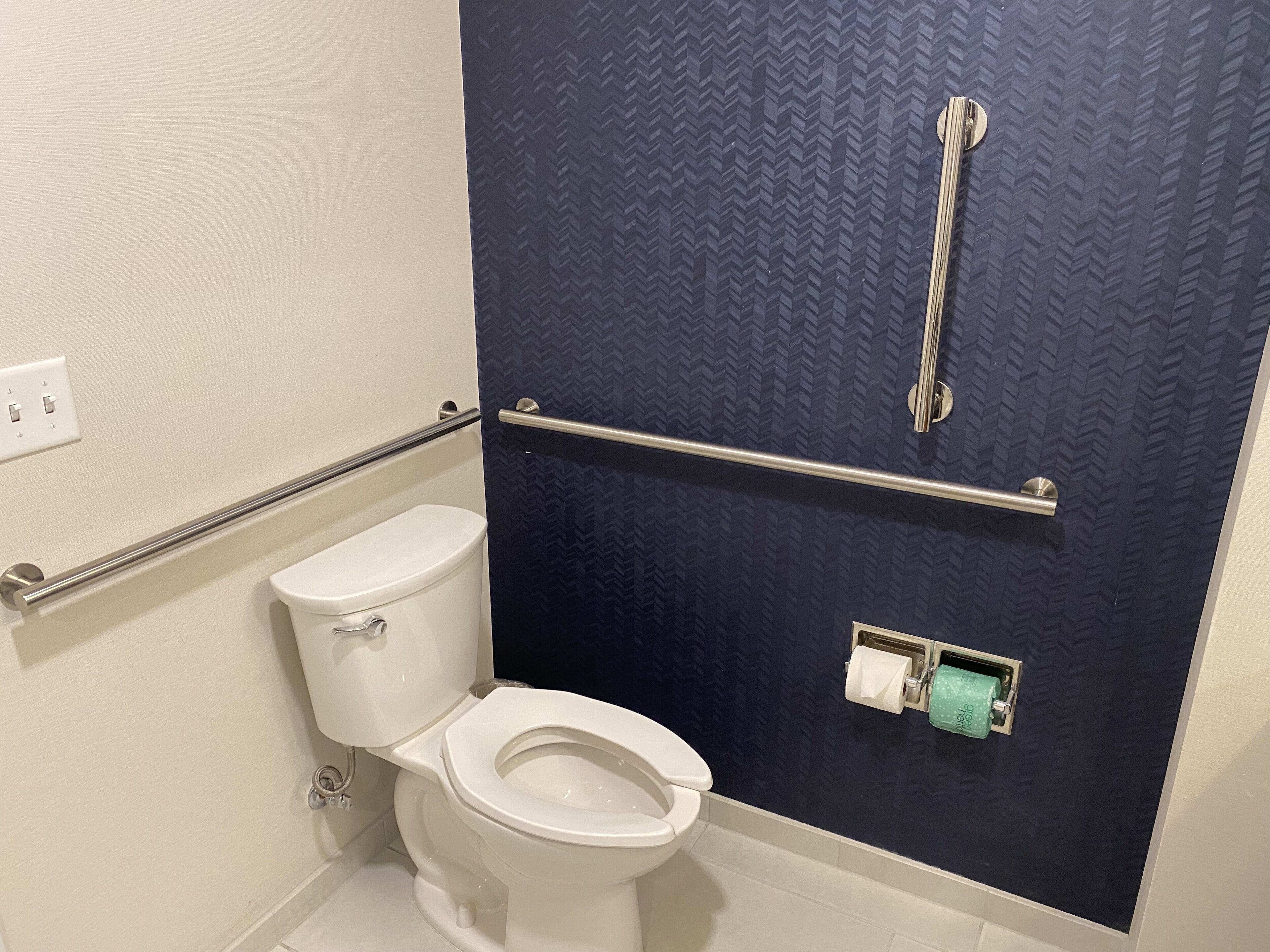 free toiletries, hair dryer, towels