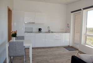 Studio, Mountain View | Private kitchenette | Fridge, microwave, stovetop, coffee/tea maker - Krákhamar apartments (Djupivogur)