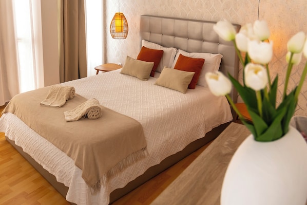 Double Room, Private Bathroom, City View (1) | Blackout curtains, iron/ironing board, free WiFi, bed sheets