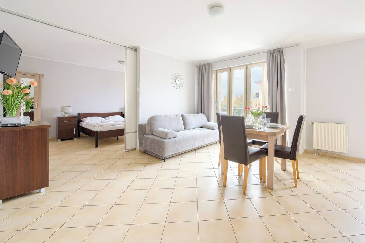 Apartamento (225 BP - ul. Uzdrowiskowa 14) | Zona de estar | Una televisión de pantalla plana, un reproductor de DVD