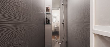 Regadera, amenidades de baño gratuitas, secadora de cabello, pantuflas