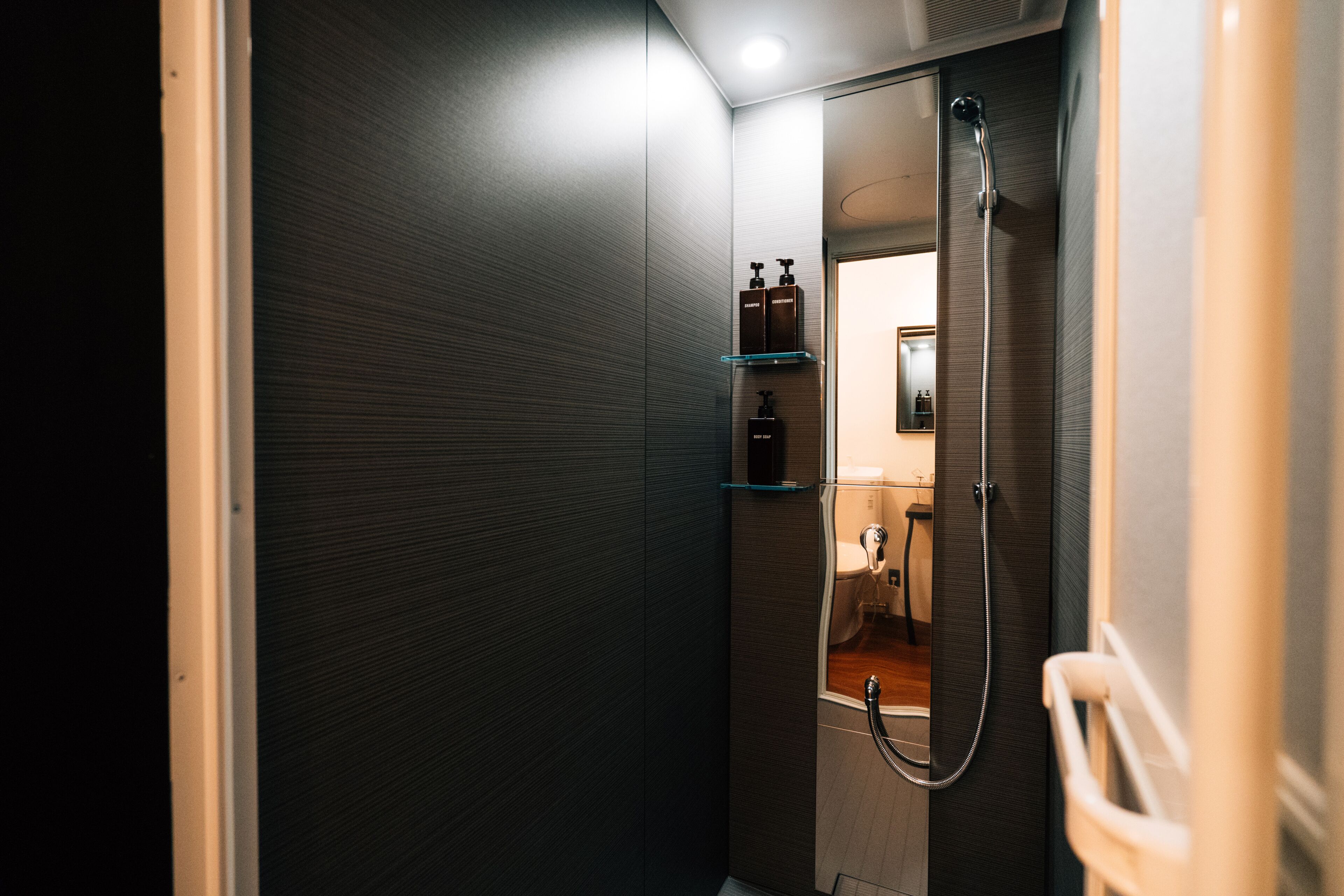 shower, free toiletries, hair dryer, slippers