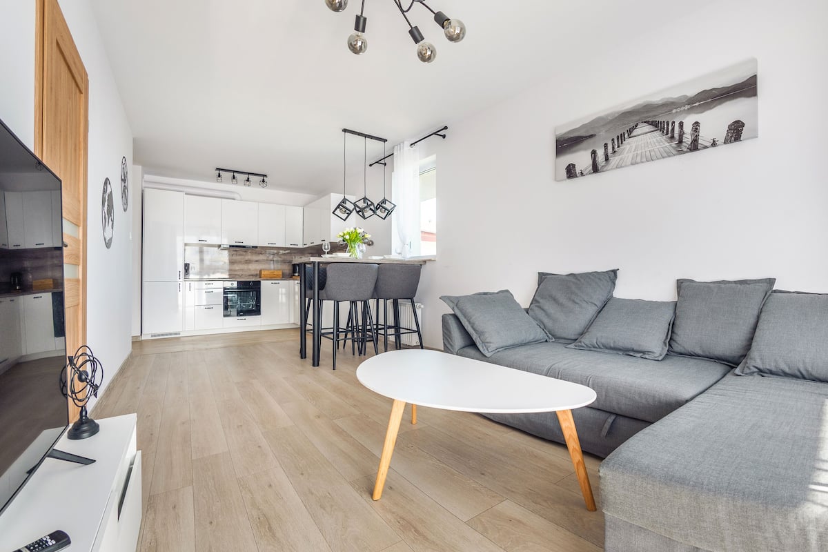 Apartment (17 ul. Rybacka 11E) | Living area | 30-inch flat-screen TV with cable channels, TV