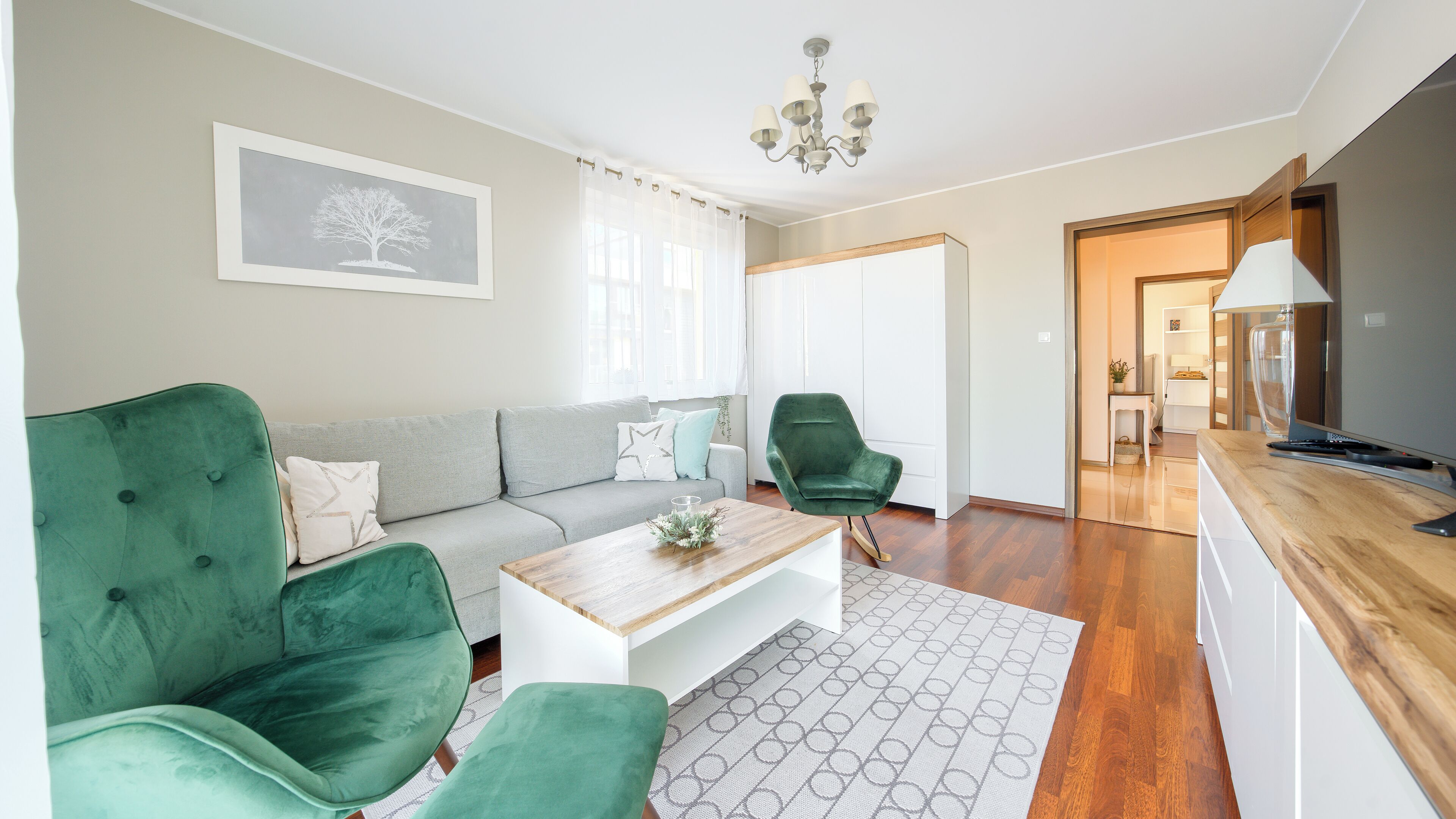 Apartment (23) | Living area | 30-inch flat-screen TV with cable channels, TV