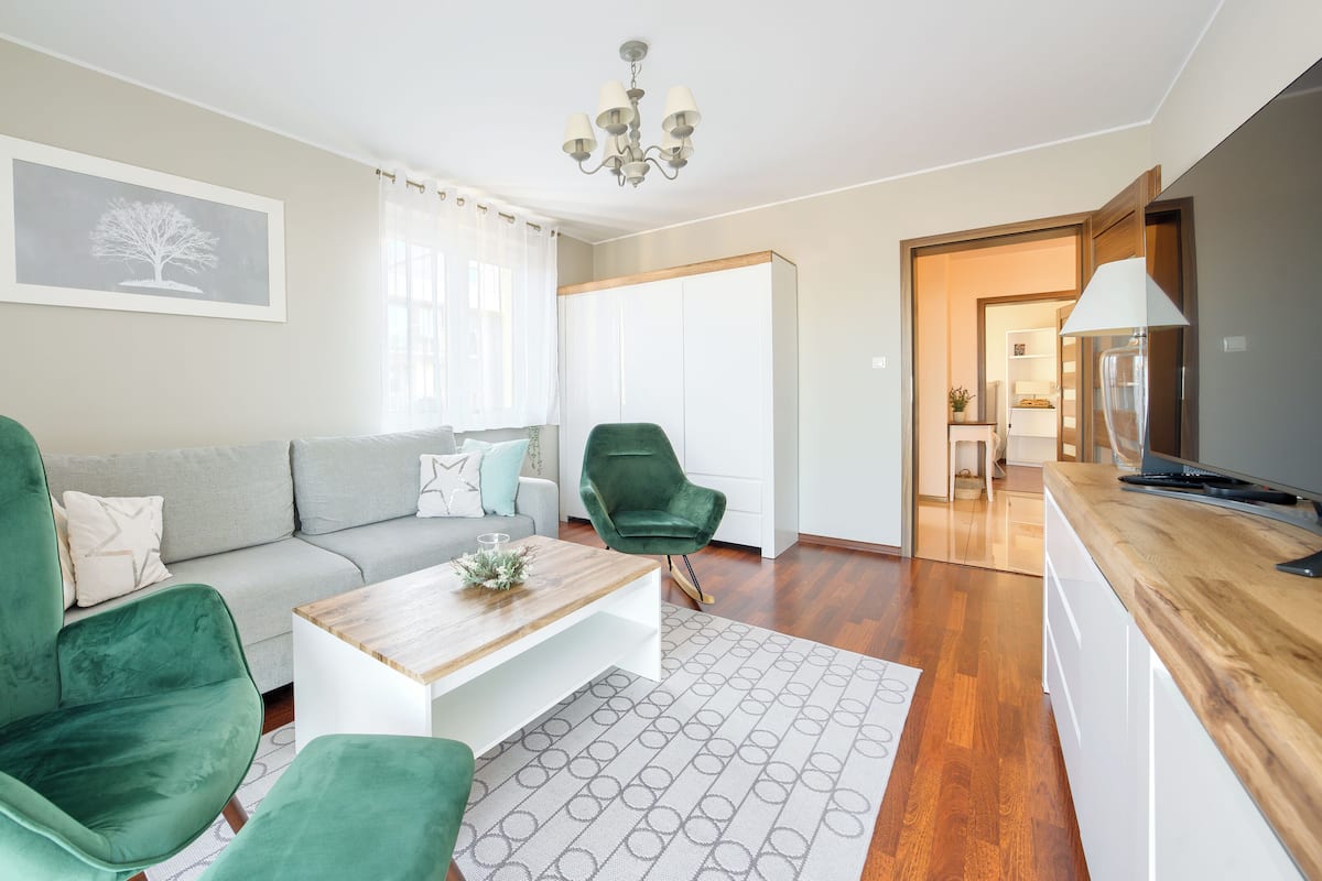 Apartment (23) | Living area | 30-inch flat-screen TV with cable channels, TV