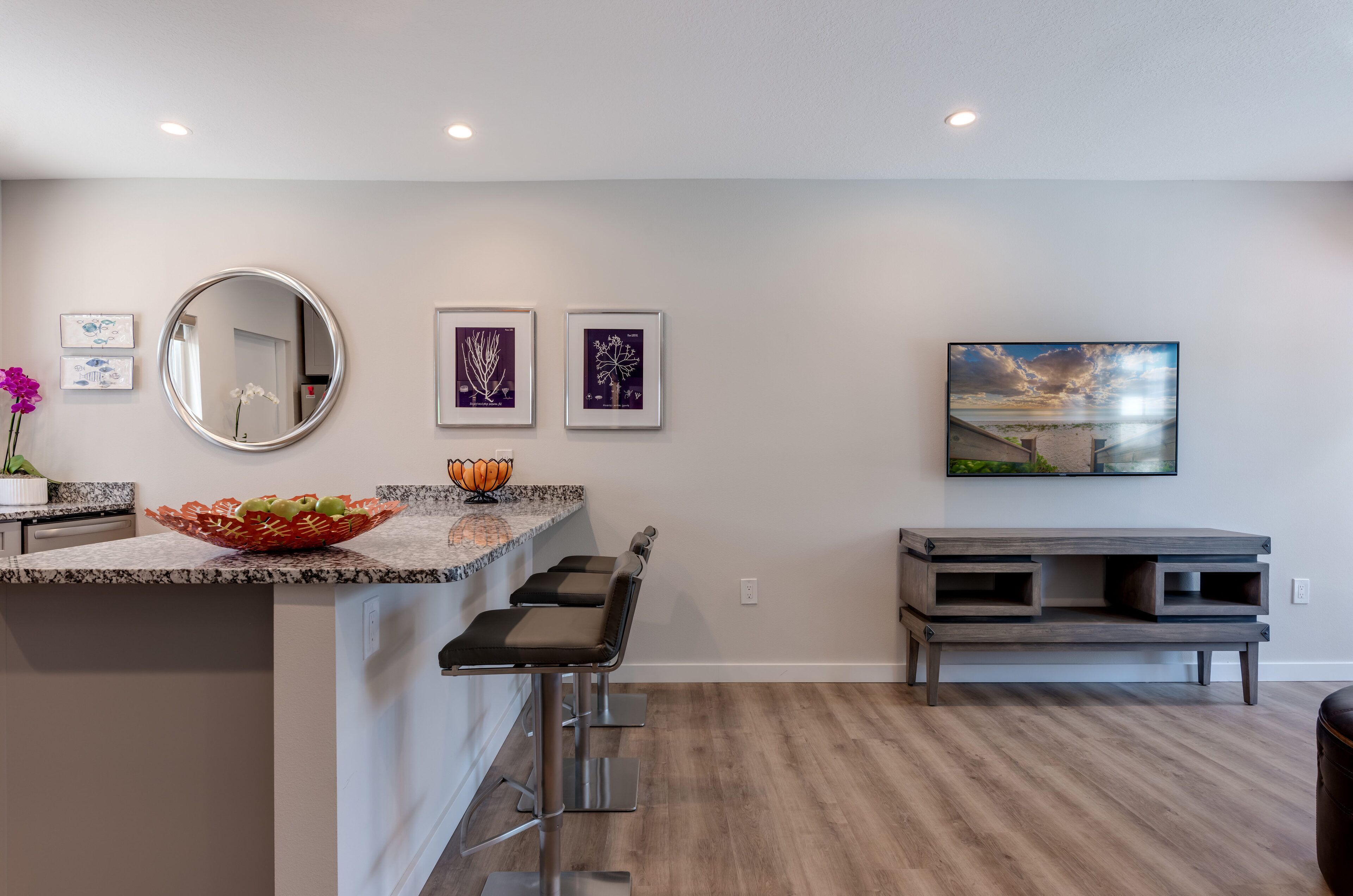 deluxe villa, 2 bedrooms, bay view, ground floor | living area | 55-inch flat-screen tv with cable channels, tv