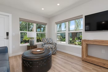 55-inch flat-screen TV with cable channels, TV at Escape Coastal Resort on Casey Key