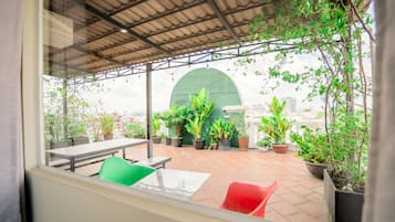 Luxury Double Room, 1 Queen Bed, City View | Terrace/patio