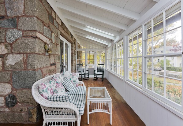 Terrace/patio - La Maisonette - Historic Renovated 6 BR Downtown Bar Harbor Home (Bar Harbor)