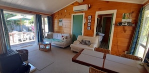 TV, fireplace, DVD player, stereo