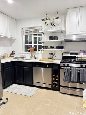 Fridge, oven, stovetop, dishwasher