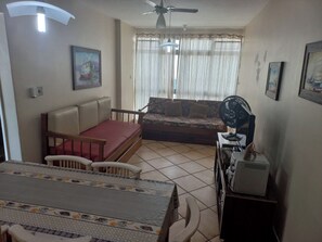 TV, DVD player, stereo