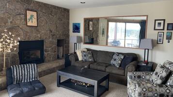 Smart TV, chimenea, reproductor de DVD