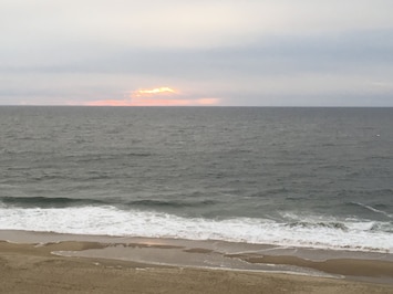 Oceanfront view at sunset
