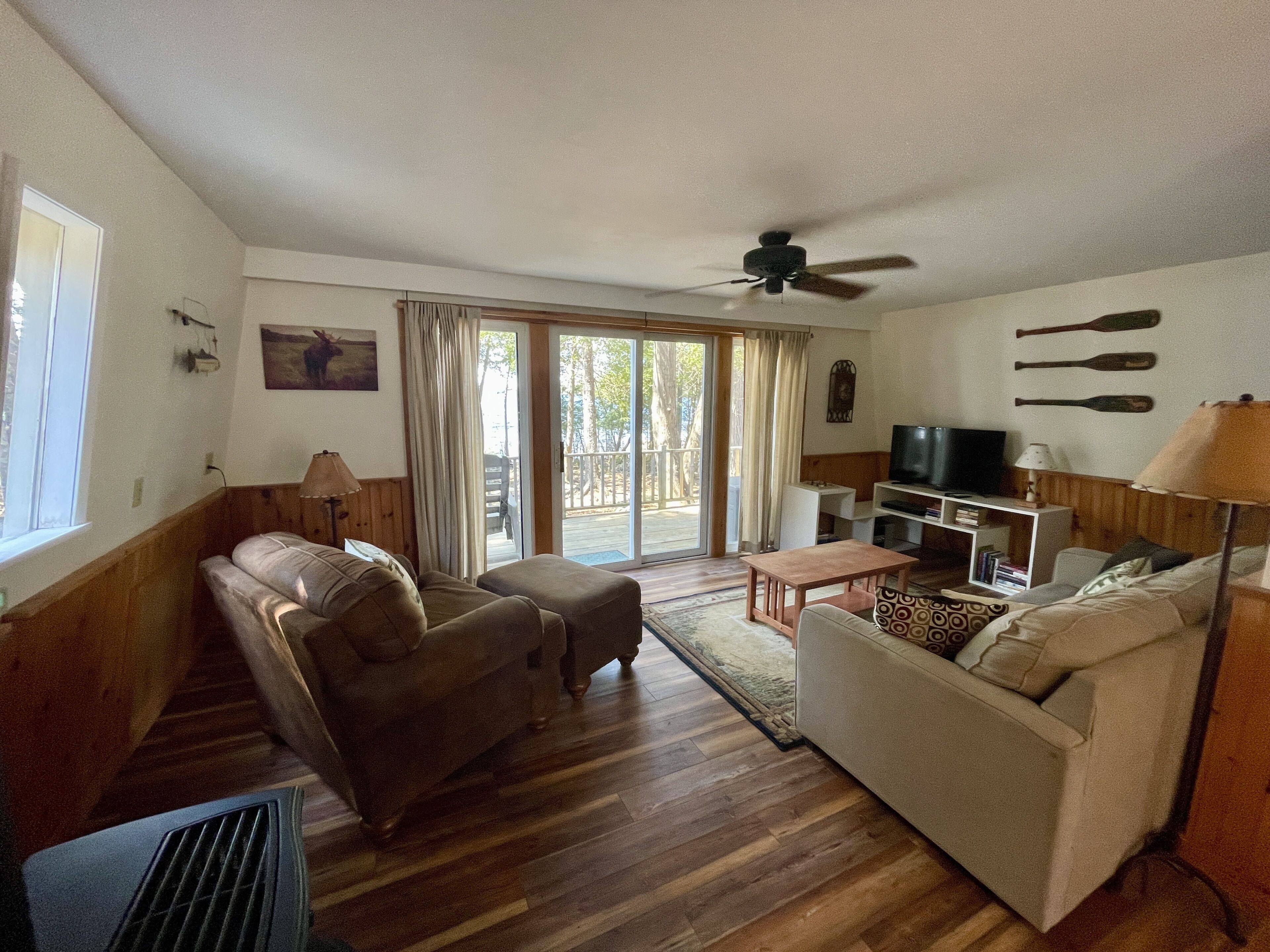 智能電視、壁爐、DVD 播放機、書籍