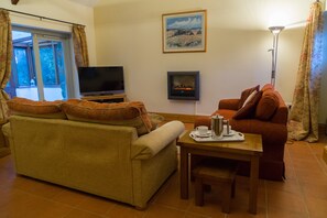 Tv, dvd-afspiller, bøger, videobibliotek