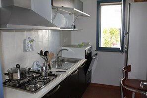 Réfrigérateur, micro-ondes, plaque de cuisson, cafetière/bouilloire