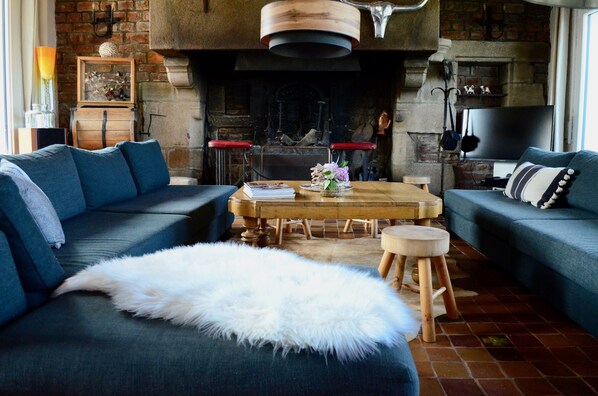 TV, fireplace, DVD player, ping pong