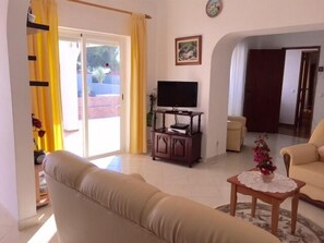 Télévision, cheminée, lecteur de DVD