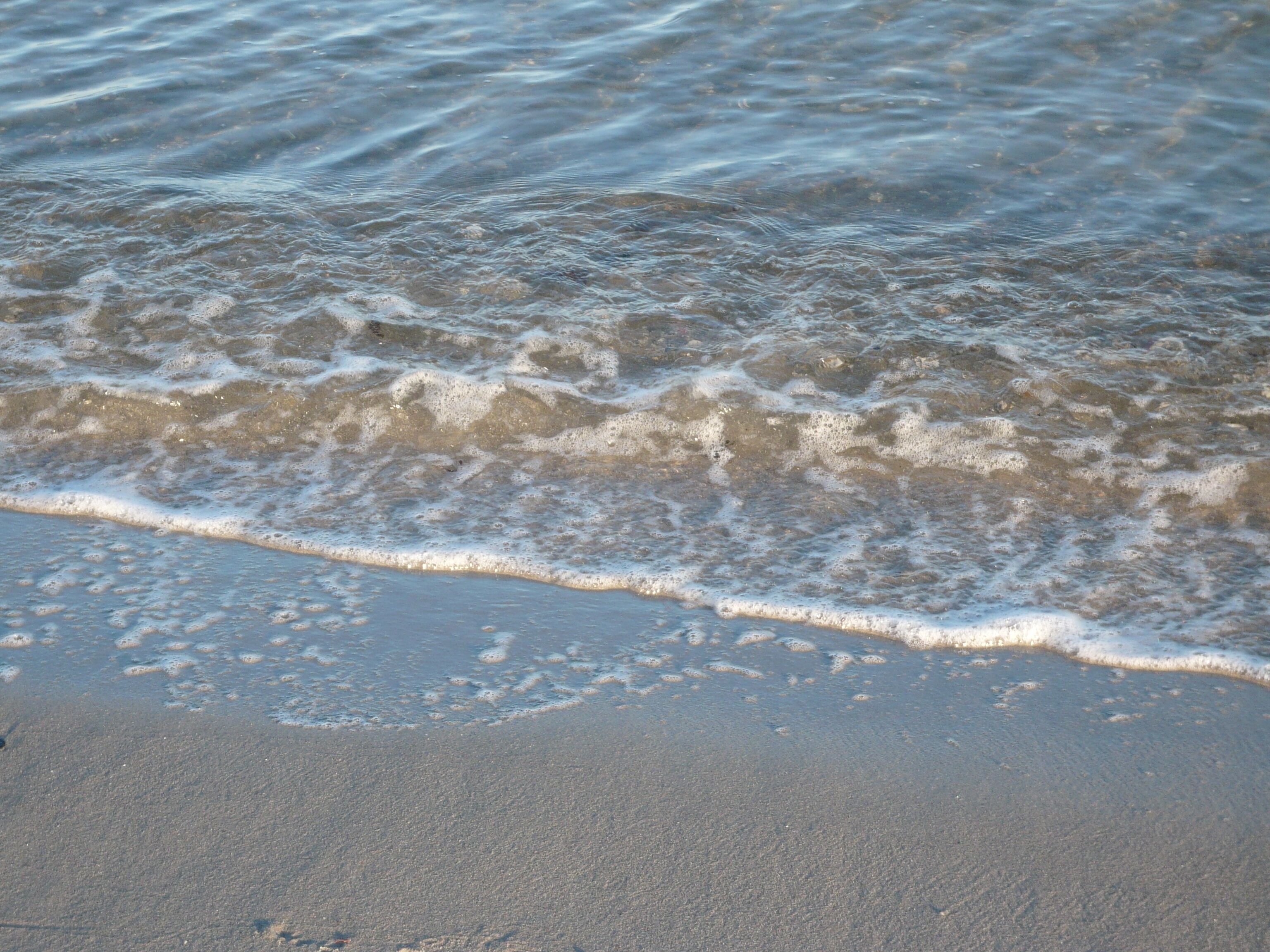 On the beach, sun loungers