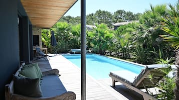 Piscine extérieure, piscine chauffée