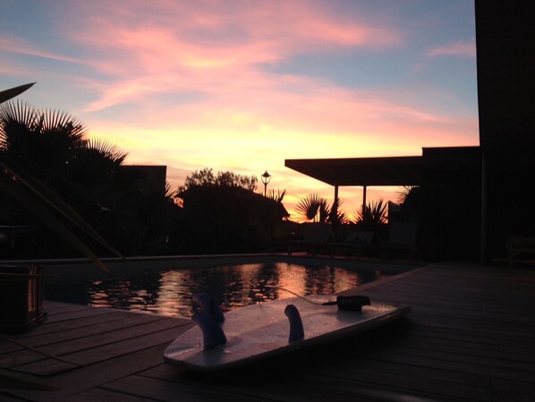 Outdoor pool, a heated pool