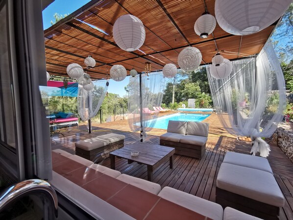 Piscine extérieure, piscine chauffée