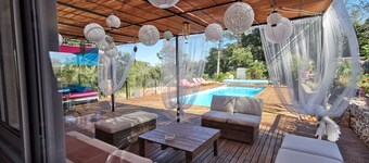 Large vacation villa for family gatherings with heated pool.