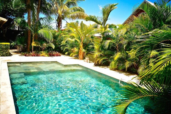 Outdoor pool, a heated pool