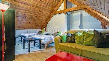 Télévision, cheminée, lecteur de DVD, table de tennis de table