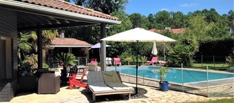 Large luxury villa in the middle of the forest, heated swimming pool, quiet garden.