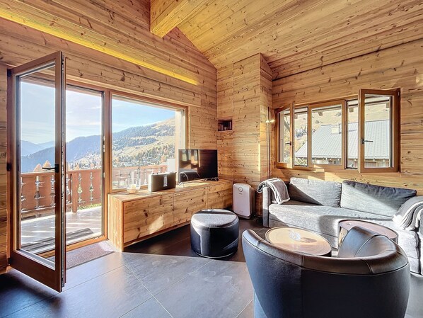 Fernseher, Kamin, DVD-Player