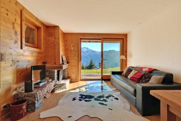 Fernseher, Kamin, DVD-Player