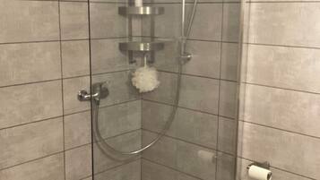 Shower, soap, toilet paper