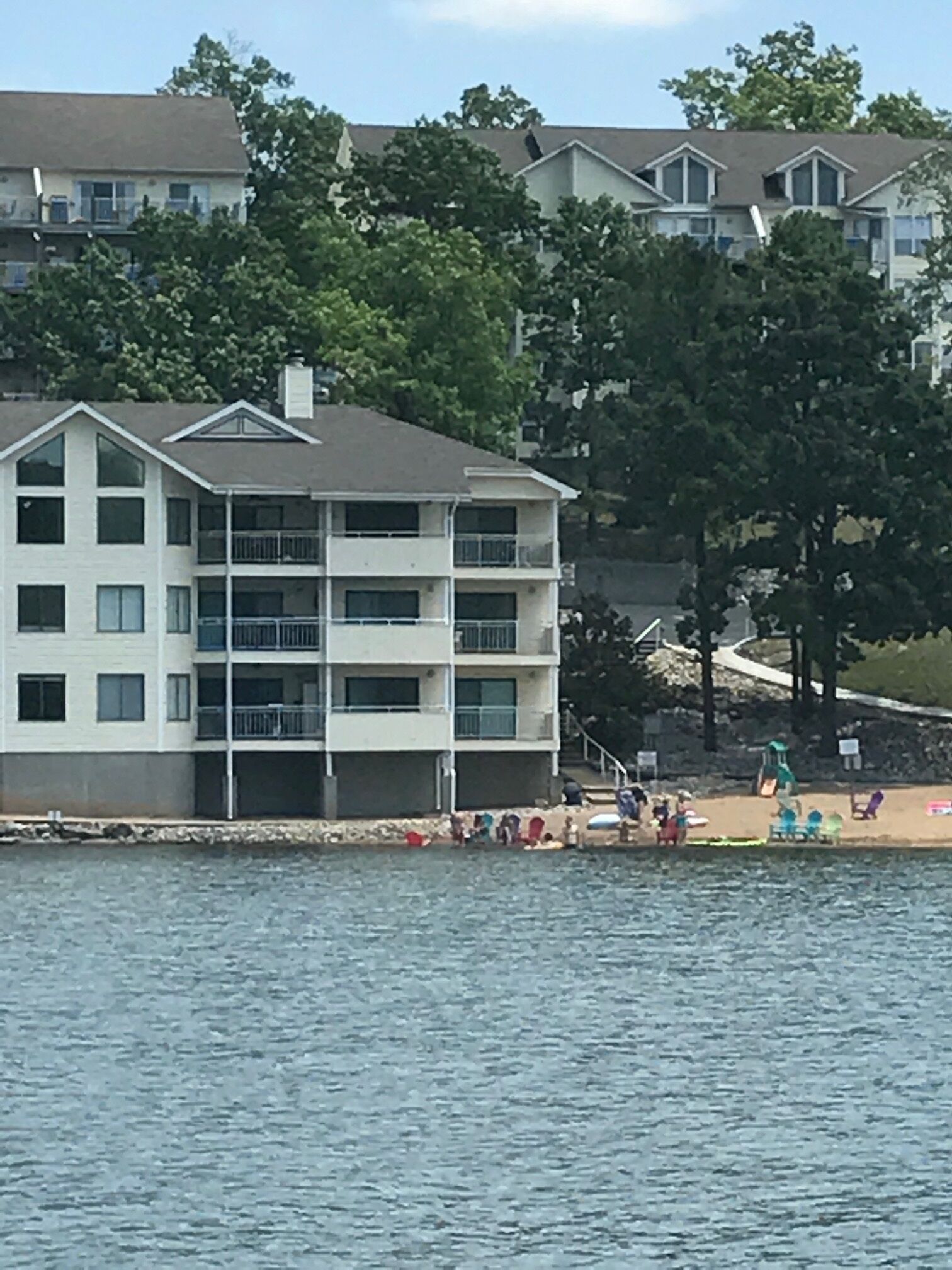 Our condo is second one directly behind this first building next to the beach