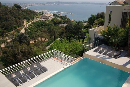 Villa Alamp-Super Cannes-Sea view-min 4 nts-4 up 7 rooms-roof top- swimming pool