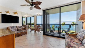 Smart TV, DVD player, books, stereo - 504 - Beautiful Remodeled Oceanfront Stunning Ocean View WITH A/C! (Kihei)