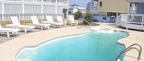 Piscine extérieure, piscine chauffée