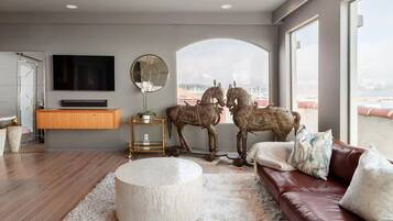 Smart TV, fireplace