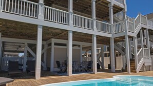 Outdoor pool - Luxury Oceanfront Retreat: Concierge Beach Tent Service, Private Pool & Elevator (Holden Beach)