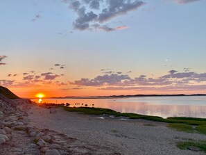 On the beach, sun loungers, beach towels - Steps to a Private Beach - Renovated w/Ocean Views, A/C, 3 Decks & Fully Stocked (Barnstable)