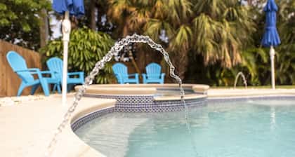 ¡CASA DE PLAYA CON PISCINA PRIVADA DE AGUA SALADA Y SPA + PASEO A LA PLAYA DESDE EL PATIO!