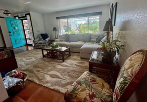 Smart-TV, Kamin, DVD-Player, Bücher