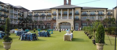 Outdoor banquet area