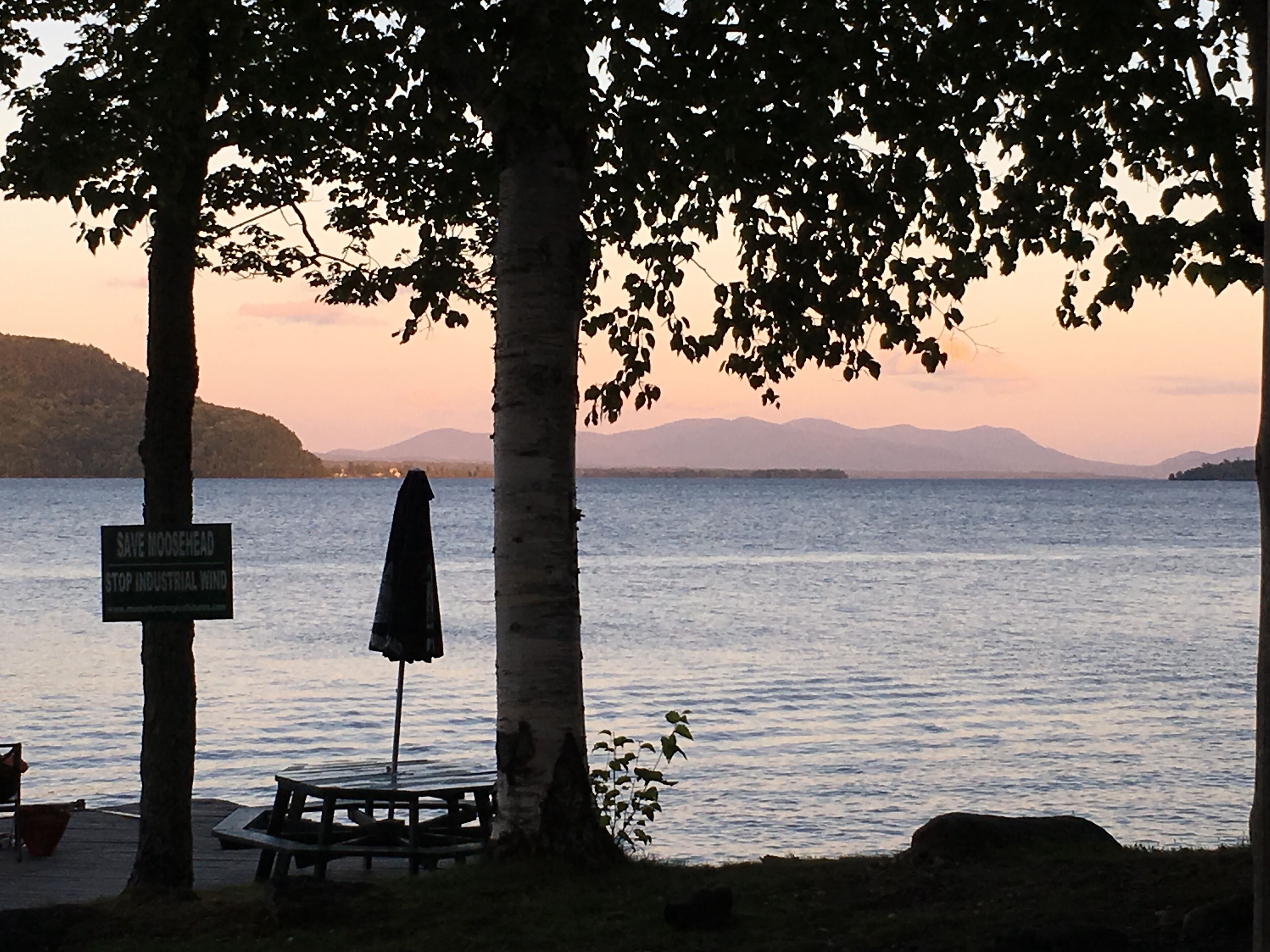 View from The Birches Resort minutes from the Cabin by water or land 